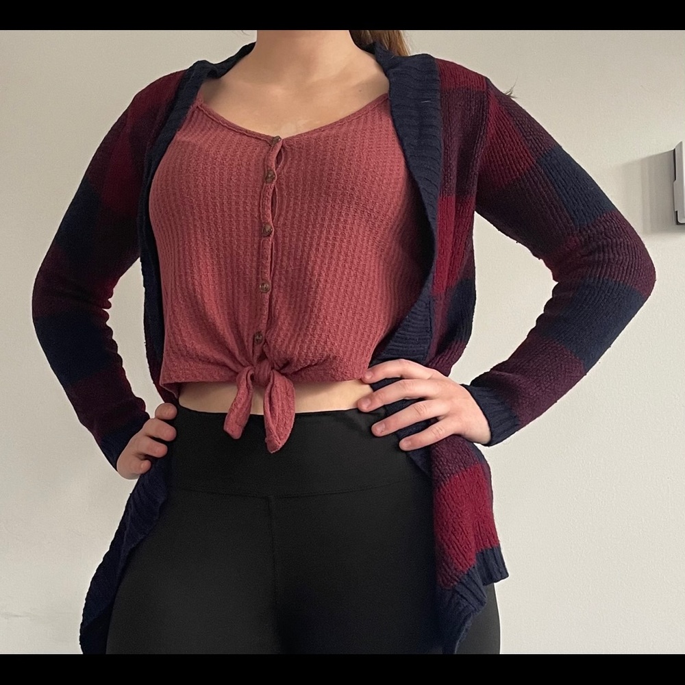 Charlotte Russe plaid cardigan